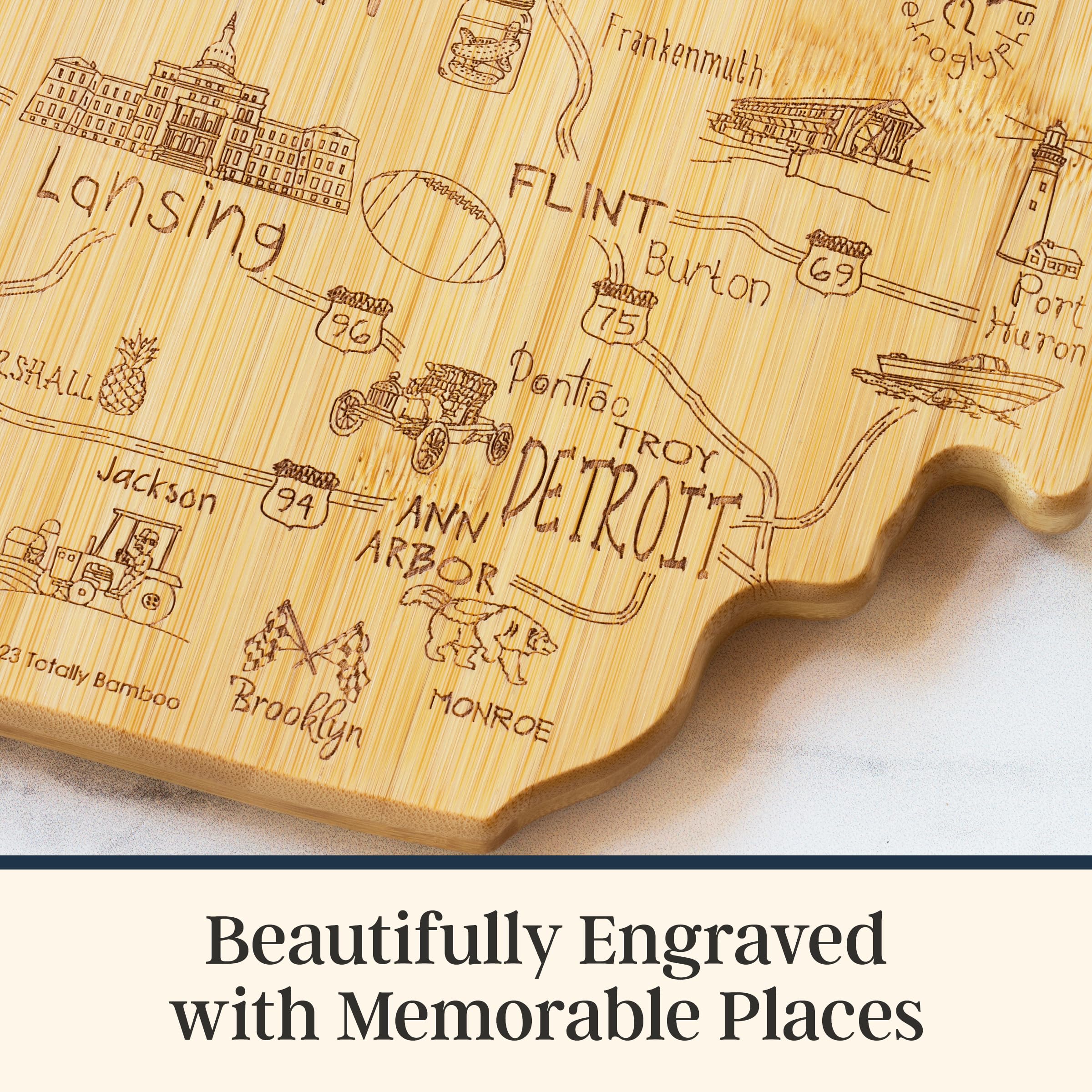 Amazon.com: Totally Bamboo Destination Michigan Mitten Shaped